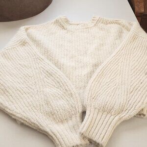 Ivory The Blake Slouchy Sleeve Crew Neck Sweater by Pilcro/Anthropoligie